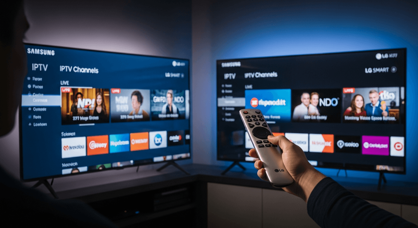 Step-by-step 2026 guide to install IPTV Smarters Pro on Samsung (Tizen) and LG (webOS) Smart TVs - no app store needed. Install IPTV Smarters Pro on Samsung & LG Smart TVs - install IPTV Smarters Pro Samsung LG Smart TV