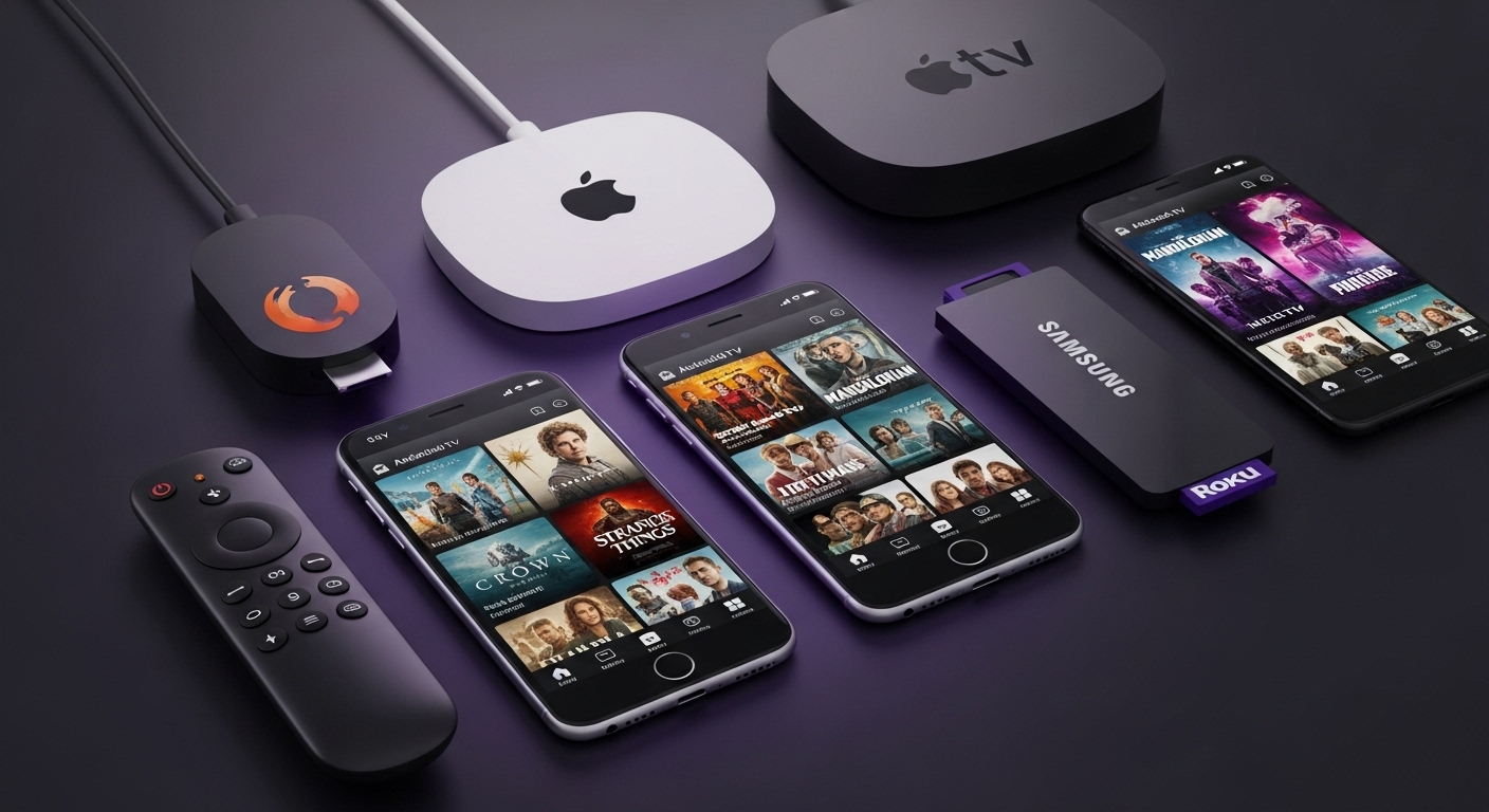 IPTV compatible devices - Firestick, Android TV, Apple TV, Smart TV, Roku, PC