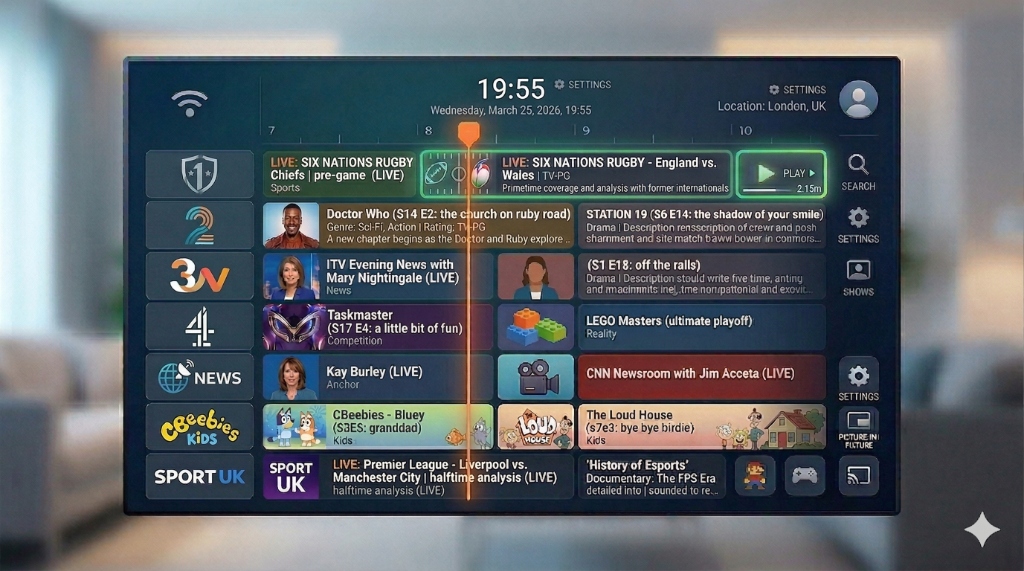 UK TV Channels IPTV HD EPG guide